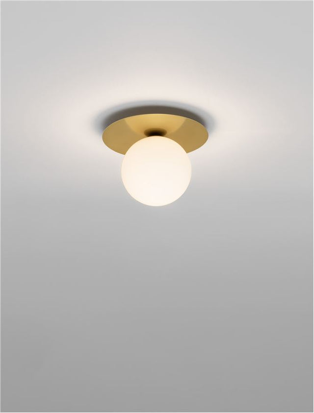 INDIGO Gold Metal & Opal Glass LED G9 1x5 Watt 230 Volt IP20 Bulb Excluded D: 23 H: 18 cm