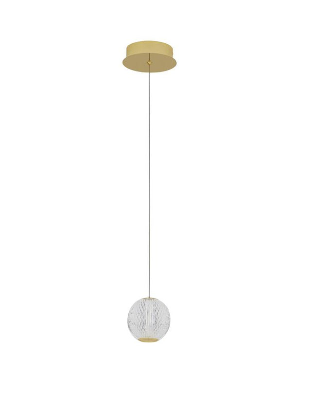 BRILLANTE Gold Aluminium & Acrylic LED 6 Watt 230 Volt 247Lm 3200K IP20 D: 12 H: 120 cm Adjustable Height