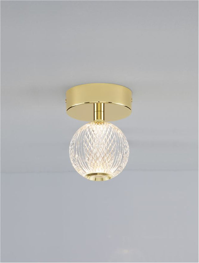 BRILLANTE Gold Aluminium & Acrylic LED 6 Watt 230 Volt 246Lm 3200K IP20 D: 11 H: 16 cm