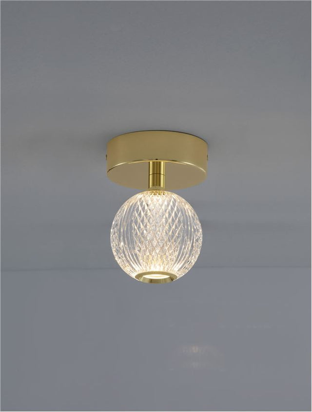 BRILLANTE Gold Aluminium & Acrylic LED 6 Watt 230 Volt 246Lm 3200K IP20 D: 11 H: 16 cm