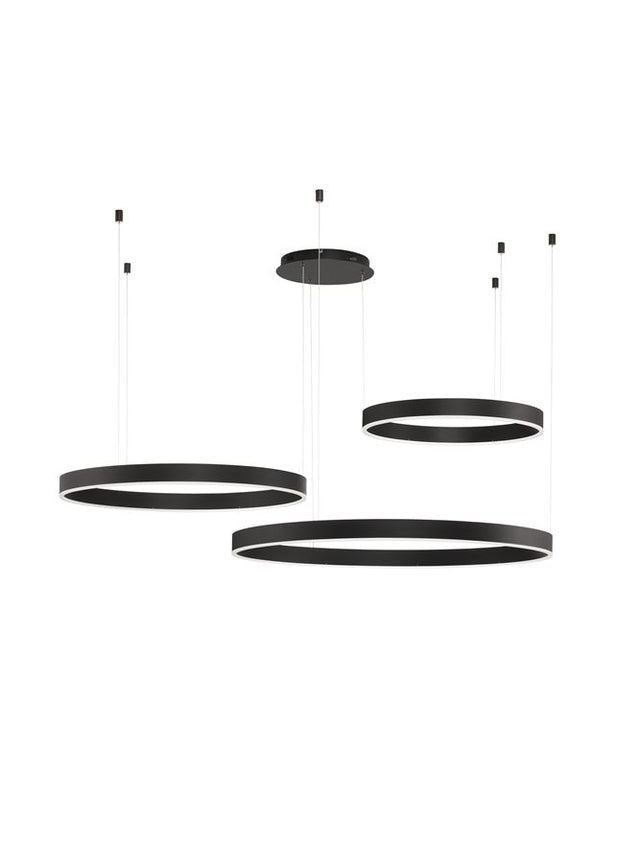 MOTIF 3000K Triac Dimmable Sandy Black Aluminium & Acrylic LED 140 Watt 230 Volt 7840Lm IP20 D1: 60 D2: 80 D3: 100 H: 250 cm Adjustable Height