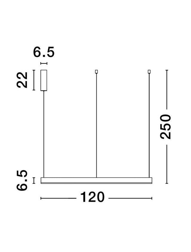 MOTIF 3000K Triac Dimmable Sandy White Aluminium & Acrylic LED 72 Watt 5250Lm 230 Volt IP20 D: 120 H: 250 cm Adjustable Height