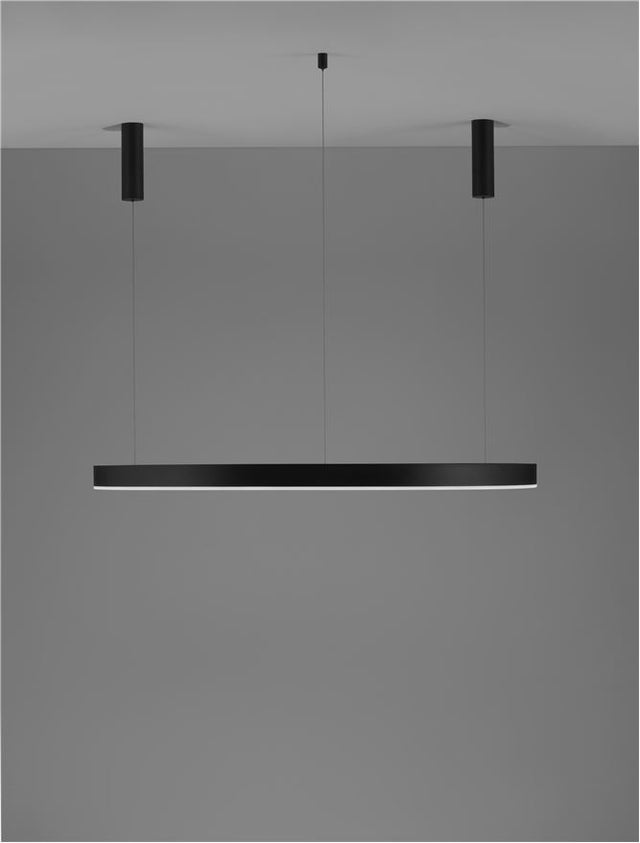 MOTIF 3000K Triac Dimmable Sandy Black Aluminium & Acrylic LED 72 Watt 5250Lm 230 Volt IP20 D: 120 H: 250 cm Adjustable Height