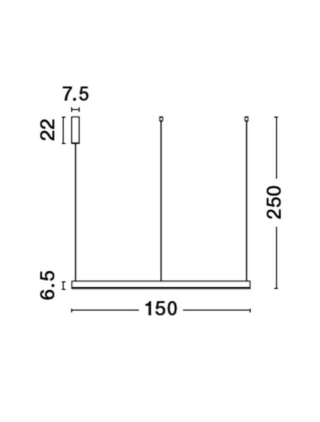 MOTIF 3000K Triac Dimmable Sandy Black Aluminium & Acrylic LED 80 Watt 6000Lm 230 Volt IP20 D: 150 H: 250 cm Adjustable Height