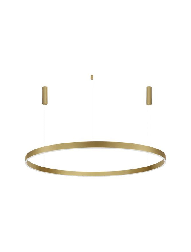 MOTIF 3000K Triac Dimmable Brass Gold Aluminium & Acrylic LED 80 Watt 6000Lm 230 Volt IP20 D: 150 H: 250 cm Adjustable Height