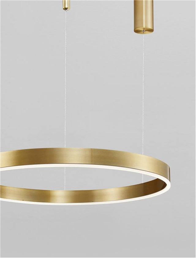 MOTIF 2700-6000K Changing CCT & Dimming Brass Gold Aluminium & Acrylic LED 40 Watt 2943Lm 230 Volt IP20 D: 60 H: 200 cm Adjustable Height