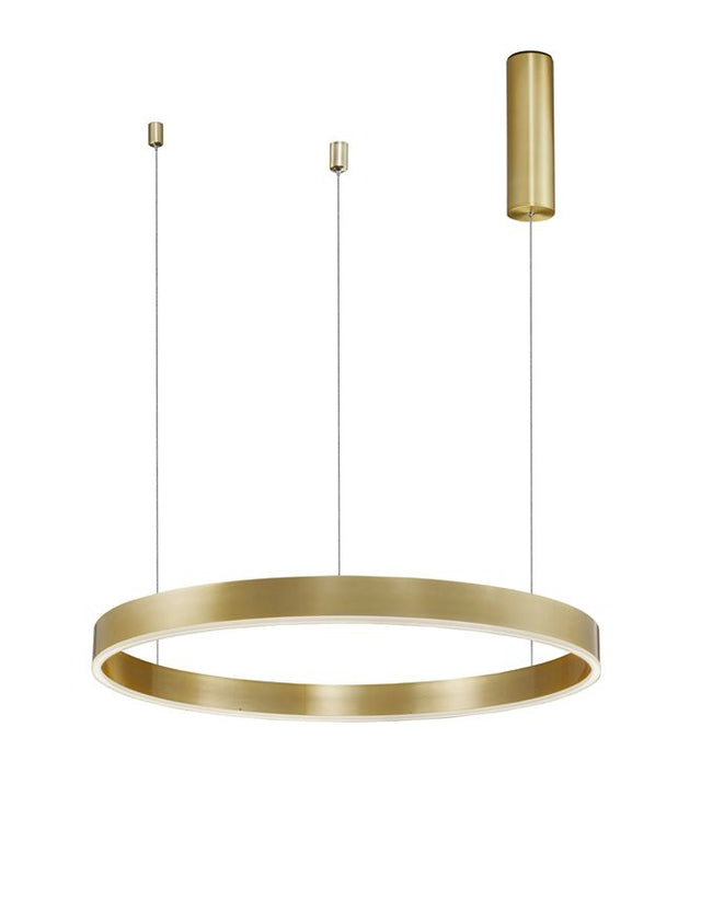 MOTIF 2700-6000K Changing CCT & Dimming Brass Gold Aluminium & Acrylic LED 40 Watt 2943Lm 230 Volt IP20 D: 60 H: 200 cm Adjustable Height