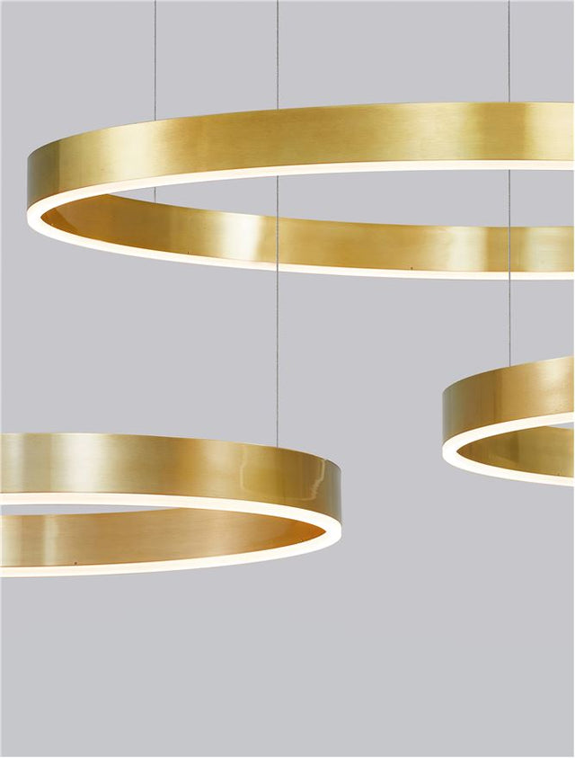 MOTIF 2700-6000K Changing CCT & Dimming Brass Gold Aluminium & Acrylic LED 40 Watt 2943Lm 230 Volt IP20 D: 60 H: 200 cm Adjustable Height