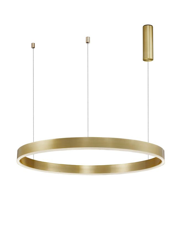 MOTIF 2700-6000K Changing CCT & Dimming Brass Gold Aluminium & Acrylic LED 60 Watt 4165Lm 230 Volt IP20 D: 100 H: 200 cm Adjustable Height