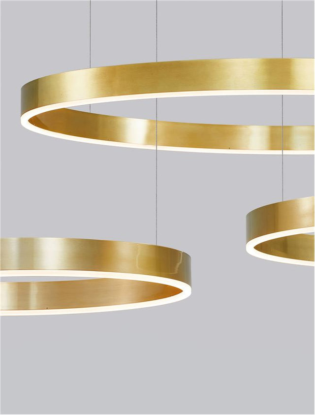 MOTIF 2700-6000K Changing CCT & Dimming Brass Gold Aluminium & Acrylic LED 60 Watt 4165Lm 230 Volt IP20 D: 100 H: 200 cm Adjustable Height