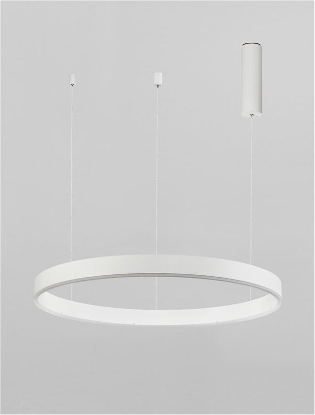 MOTIF 2700-6000K Changing CCT & Dimming Sandy White Aluminium & Acrylic LED 40 Watt 2943Lm 230 Volt IP20 D: 60 H: 200 cm Adjustable Height