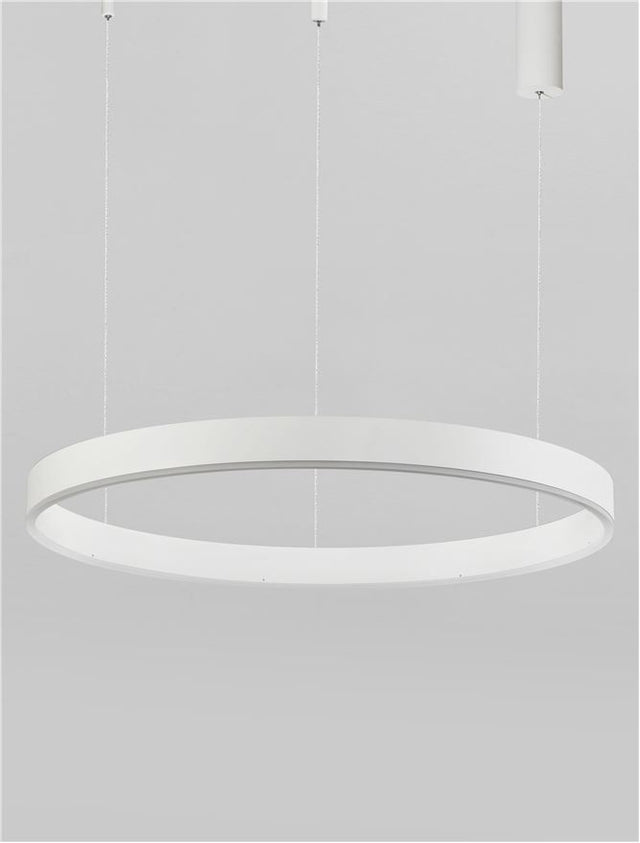 MOTIF 2700-6000K Changing CCT & Dimming Sandy White Aluminium & Acrylic LED 60 Watt 4165Lm 230 Volt IP20 D: 100 H: 200 cm Adjustable Height