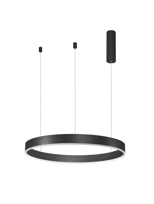 MOTIF 2700-6000K Changing CCT & Dimming Sandy Black Aluminium & Acrylic LED 40 Watt 2943Lm 230 Volt IP20 D: 60 H: 200 cm Adjustable Height