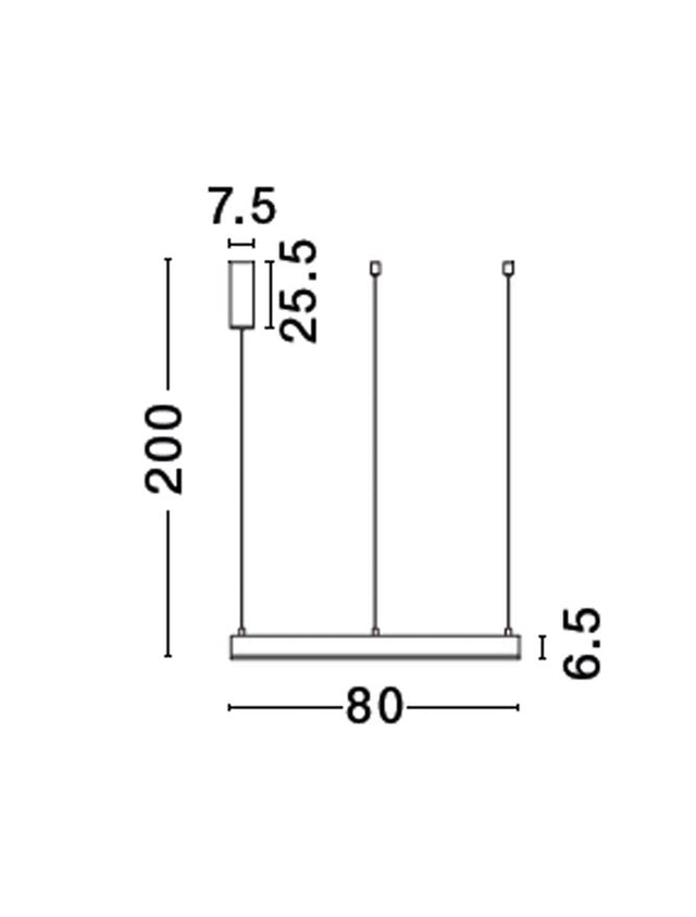 MOTIF 2700-6000K Changing CCT & Dimming Sandy Black Aluminium & Acrylic LED 50 Watt 3684Lm 230 Volt IP20 D: 80 H: 200 cm