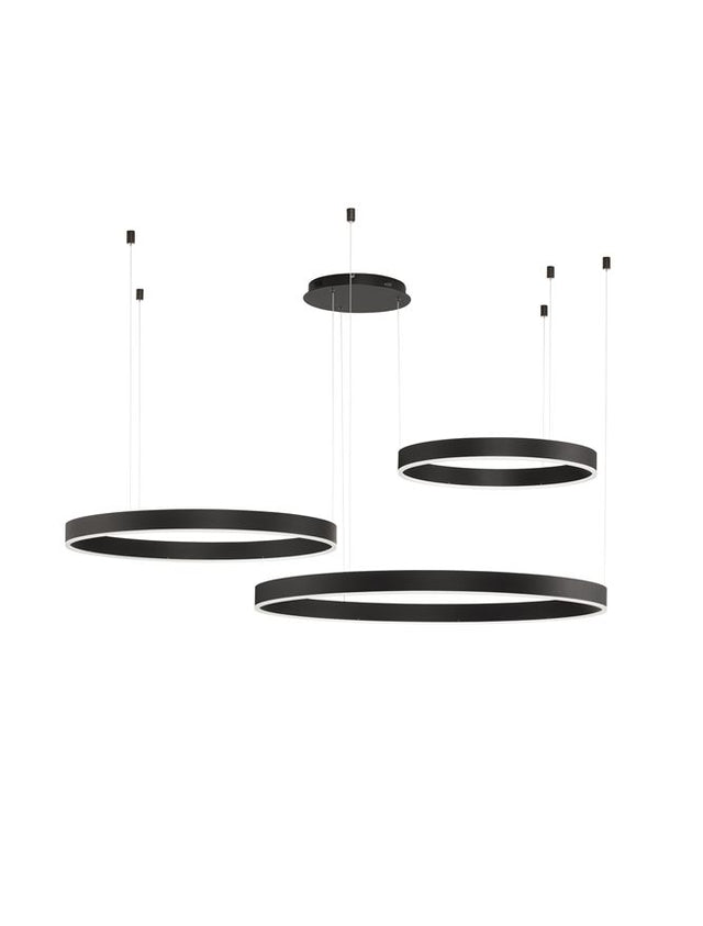 MOTIF 2700-6000K Changing CCT & Dimming Sandy Black Aluminium & Acrylic LED 140 Watt 230 Volt 7840Lm IP20 D1: 60 D2: 80 D3: 100 H: 250 cm Adjustable Height