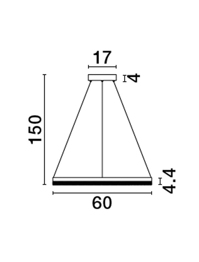 ADRIA Triac Dimmable Sandy Black Aluminium LED 32 Watt 220 Volt 3288Lm 3000K IP20 D: 60 H: 150 cm Adjustable Height