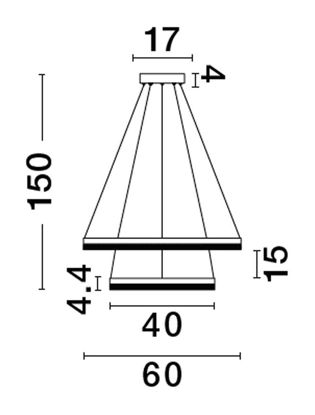 ADRIA Triac Dimmable Sandy Black Aluminium LED 52 Watt 220 Volt 5684Lm 3000K IP20 D: 60 H: 150 cm Adjustable Height