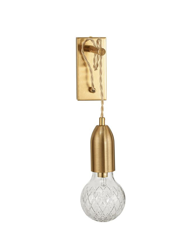 VEDA Brass Metal & Clear Glass LED G9 1x6 Watt 230 Volt IP20 Bulb Excluded L: 9.5 W: 20 H: 39 cm