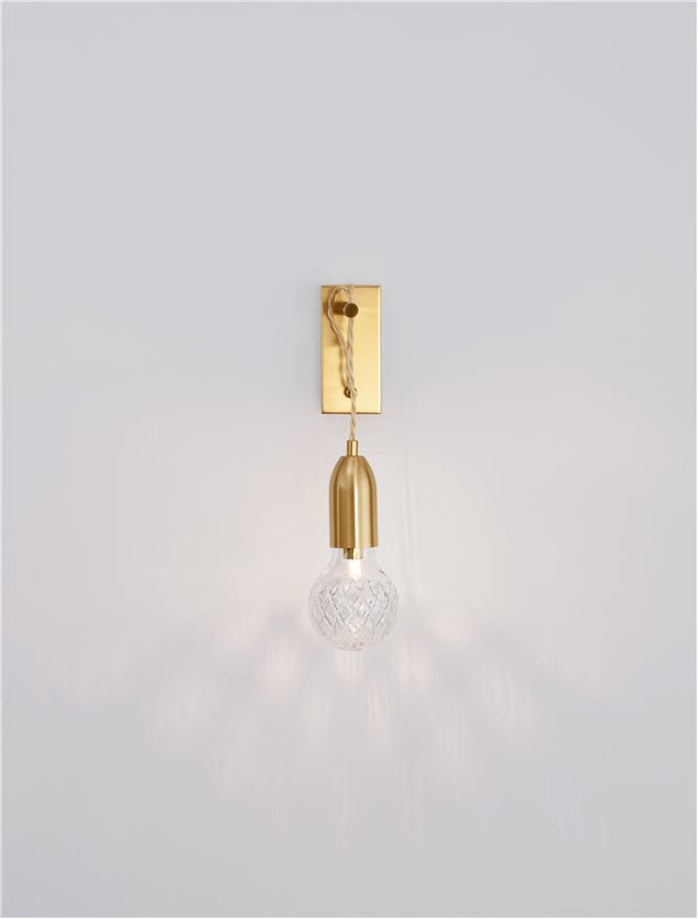 VEDA Brass Metal & Clear Glass LED G9 1x6 Watt 230 Volt IP20 Bulb Excluded L: 9.5 W: 20 H: 39 cm