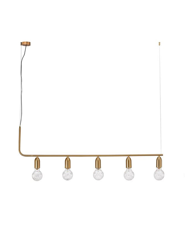 VEDA Brass Metal & Clear Glass LED G9 5x6 Watt 230 Volt IP20 Bulb Excluded L: 128 W: 10 H: 120 cm Adjustable height