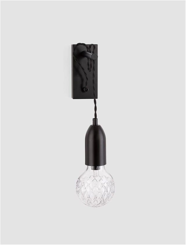 VEDA Black Metal & Clear Glass LED G9 1x6 Watt 230 Volt IP20 Bulb Excluded L: 9.5 W: 20 H: 39 cm Adjustable height