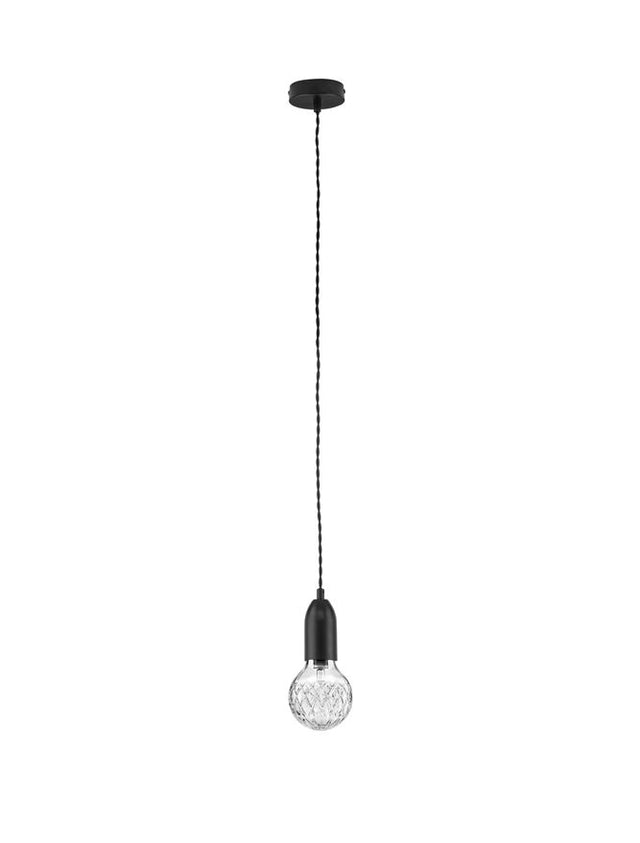 VEDA Black Metal & Clear Glass LED G9 1x6 Watt 230 Volt IP20 Bulb Excluded D: 9.5 H: 120 cm Adjustable height