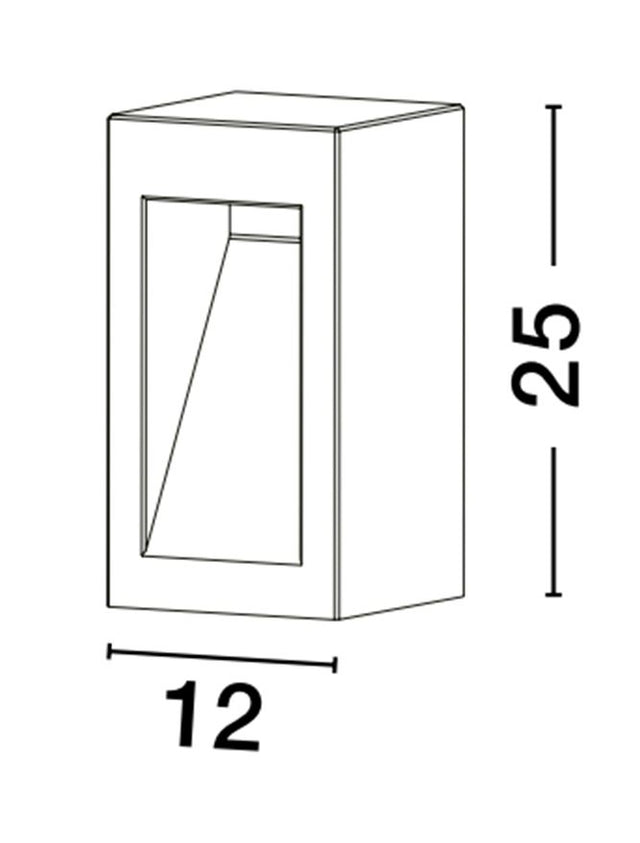 BARCO Gray Cement Glass Diffuser LED 6 Watt 450Lm 3000K 120-230V IP65 L: 12 W: 12 H: 25 cm