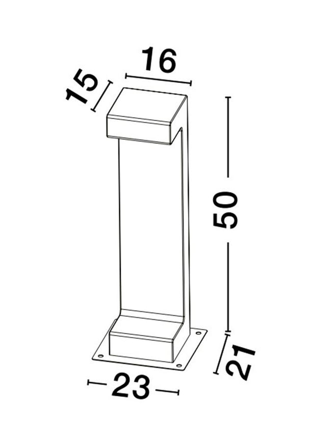 ARAN Gray Cement Glass Diffuser LED 8 Watt 380Lm 3000K 120-230V IP65 L: 16 W: 15 H: 50 cm