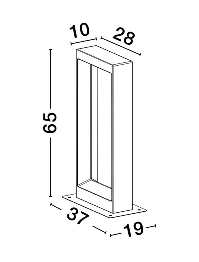 CAIRO Gray Cement Glass Diffuser LED 8 Watt 380Lm 3000K 120-230V IP65 L: 28 W: 10 H: 65 cm