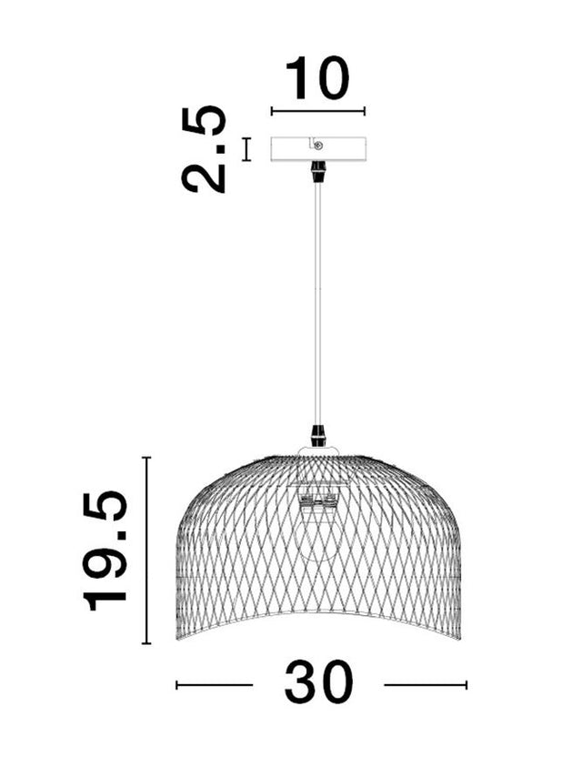 LYRON Matt Black Metal Natural Wood LED E27 1x12 Watt 230 Volt IP20 Bulb Excluded D: 30 H1: 19.5 H2: 120 cm Adjustable height