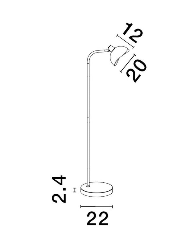 GETI Matt Black & Gold Metal LED E14 1x5 Watt IP20 Bulb Excluded D: 22 H: 150 cm Adjustable