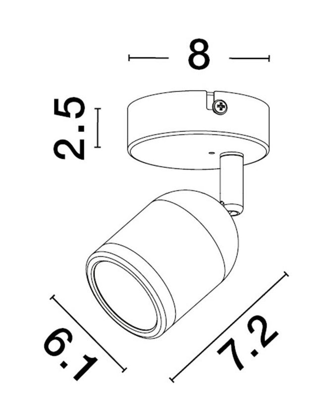 ORSON Sandy White Metal LED GU10 1x10 Watt 230 Volt IP44 Bulb Excluded D: 6.1 W: 9.7 H: 7.2 cm Rotating & Adjustable