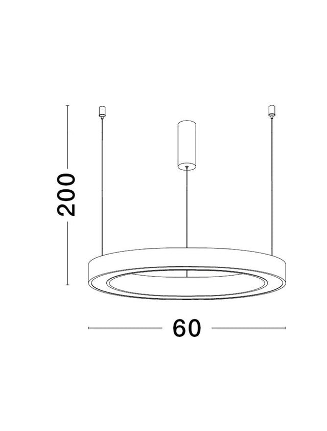 STING Triac Dimmable Sandy White Aluminium & Acrylic LED 40 Watt 230 Volt 2153Lm 3000K IP20 D: 60 H: 200 cm Adjustable Height