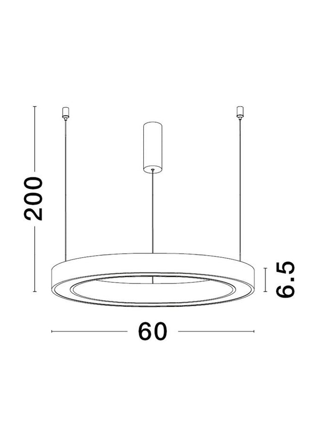 STING Triac Dimmable Sandy Black Aluminium & Acrylic LED 40 Watt 230 Volt 2153Lm 3000K IP20 D: 60 H: 200 cm Adjustable Height