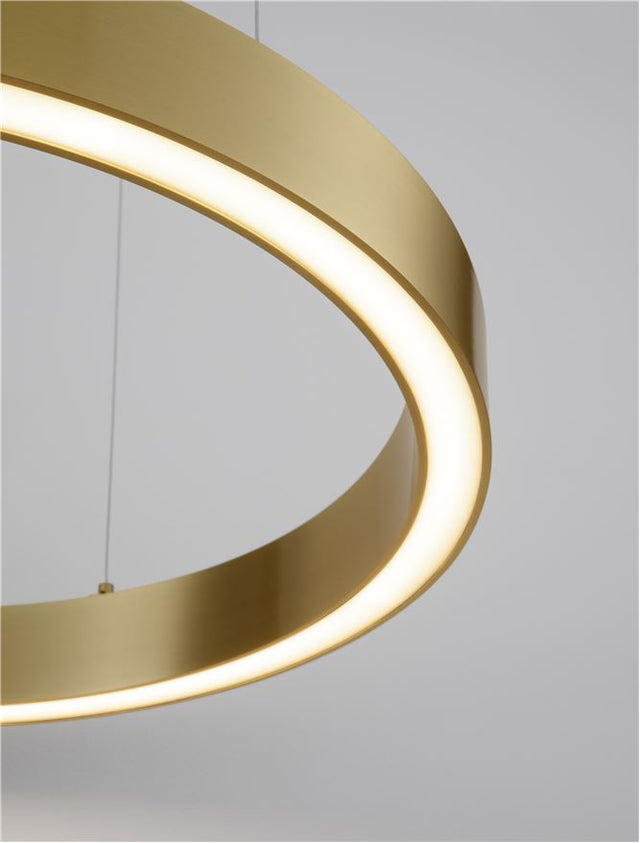 STING Triac Dimmable Brass Gold Aluminium & Acrylic LED 40 Watt 230 Volt 2153Lm 3000K IP20 D: 60 H: 200 cm Adjustable Height