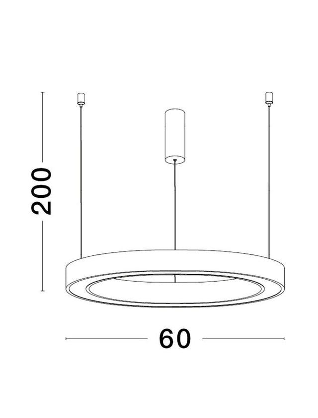 STING Triac Dimmable Brass Gold Aluminium & Acrylic LED 40 Watt 230 Volt 2153Lm 3000K IP20 D: 60 H: 200 cm Adjustable Height