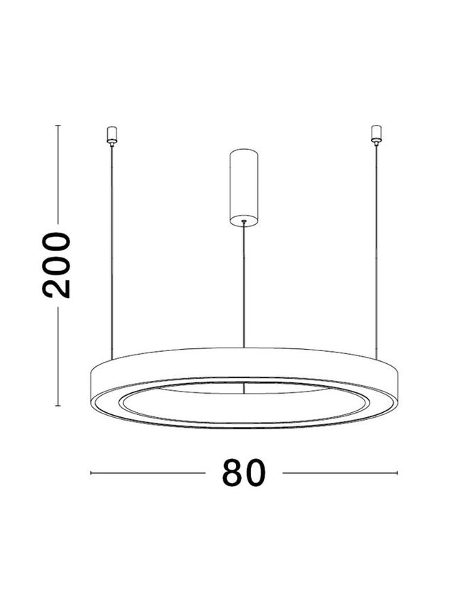 STING Triac Dimmable Sandy White Aluminium & Acrylic LED 50 Watt 230 Volt 2968Lm 3000K IP20 D: 80 H: 200 cm Adjustable Height