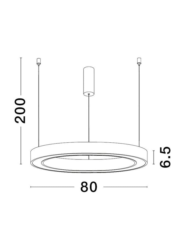 STING Triac Dimmable Sandy Black Aluminium & Acrylic LED 50 Watt 230 Volt 2968Lm 3000K IP20 D: 80 H: 200 cm Adjustable Height