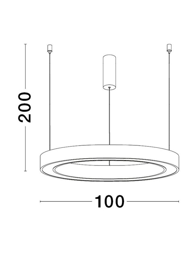 STING Triac Dimmable Sandy White Aluminium & Acrylic LED 60 Watt 230 Volt 3389Lm 3000K IP20 D: 100 H: 200 cm Adjustable Height