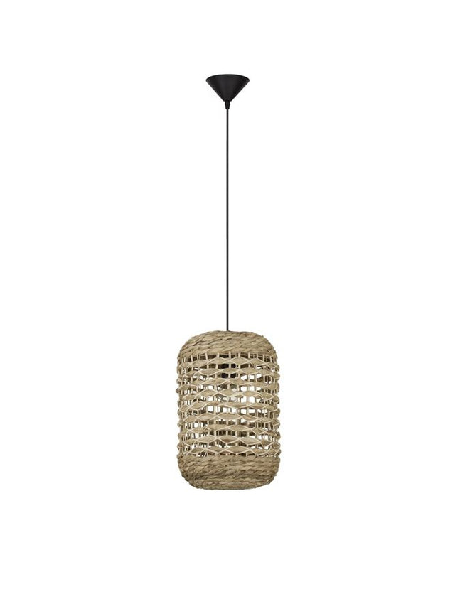 GRIFFIN Dried Water Hyacinth Black Fabric Wire & Base LED E27 1x12 Watt 230 Volt IP20 Bulb Excluded D: 27 H1: 42.5 H2: 185 cm Adjustable height