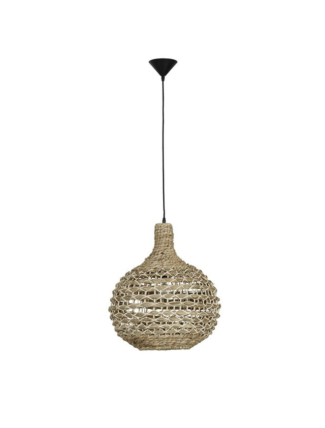 GRIFFIN Dried Water Hyacinth Black Fabric Wire & Base LED E27 1x12 Watt 230 Volt IP20 Bulb Excluded D: 46 H1: 51.5 H2: 205 cm Adjustable height