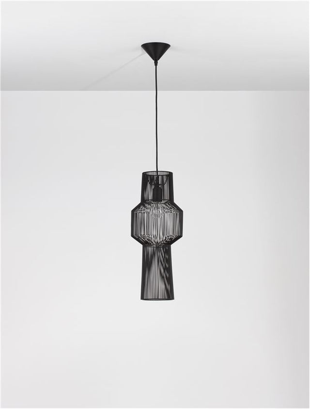 BREDO Black Aluminium Black Fabric Wire & Base LED E27 1x12 Watt 230 Volt IP20 Bulb Excluded D: 21 H1: 51.5 H2: 195 cm Adjustable height