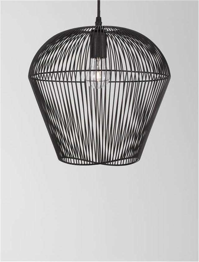 BREDO Black Aluminium Black Fabric Wire & Base LED E27 1x12 Watt 230 Volt IP20 Bulb Excluded D: 31.5 H1: 29 H2: 185 cm Adjustable height