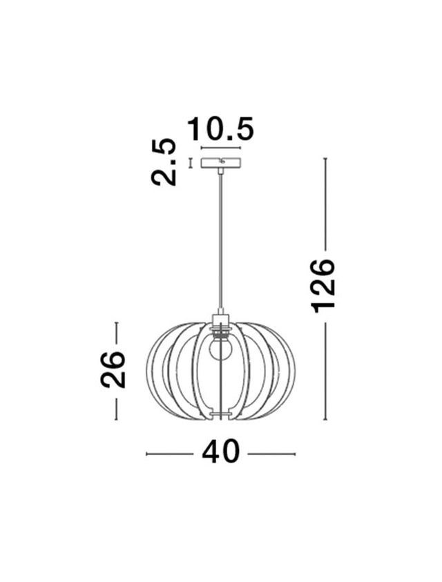 OTTOLINE White Metal Natural Wood LED E27 1x12 Watt 230 Volt IP20 Bulb Excluded D: 40 H1: 26 H2: 126 cm Adjustable height