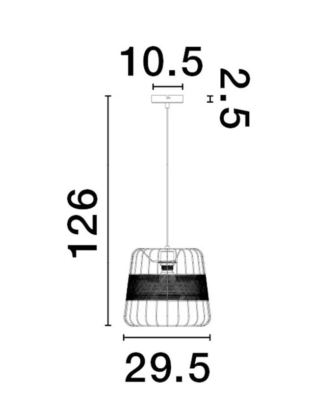 IAN Matt Black Metal LED E27 1x12 Watt 230 Volt Bulb Excluded IP20 D: 29.5 H: 126 cm Adjustable height