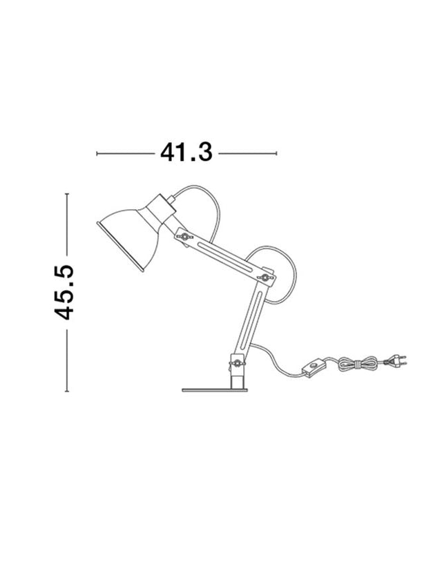 GROU Matt White Metal & Wood LED E27 1x12 Watt 230 Volt Switch On / Off IP20 Bulb Excluded Cable Length: 160 cm D: 15 W: 41.3 H: 45.5 cm