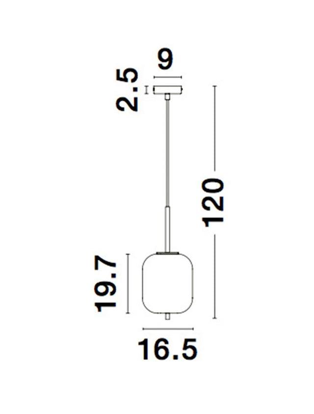 LATO Black Metal & Opal Glass Black Fabric Wire LED E14 1x5 Watt 230 Volt IP20 Bulb Excluded D: 16.5 H: 120 cm Adjustable height