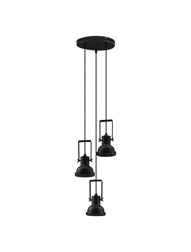 RUVI Matt Black Metal LED E14 3x5 Watt 230 Volt IP20 Bulb Excluded D: 24 H: 120 cm Adjustable height Adjustable