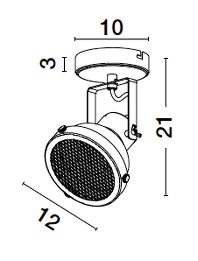 RUVI Matt Black Metal LED GU10 1x10 Watt 230 Volt IP20 Bulb Excluded D: 12 W: 20 H: 21 cm Adjustable