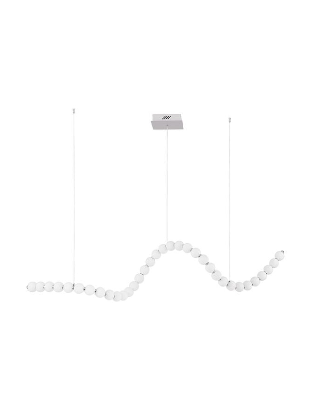 PERLA Triac Dimmable Chrome Metal & Opal Glass LED 98 Watt 230 Volt 5563Lm 3000K IP20 Included Remote Control L: 167 W: 42 H: 200 cm Adjustable Height Included Remote control